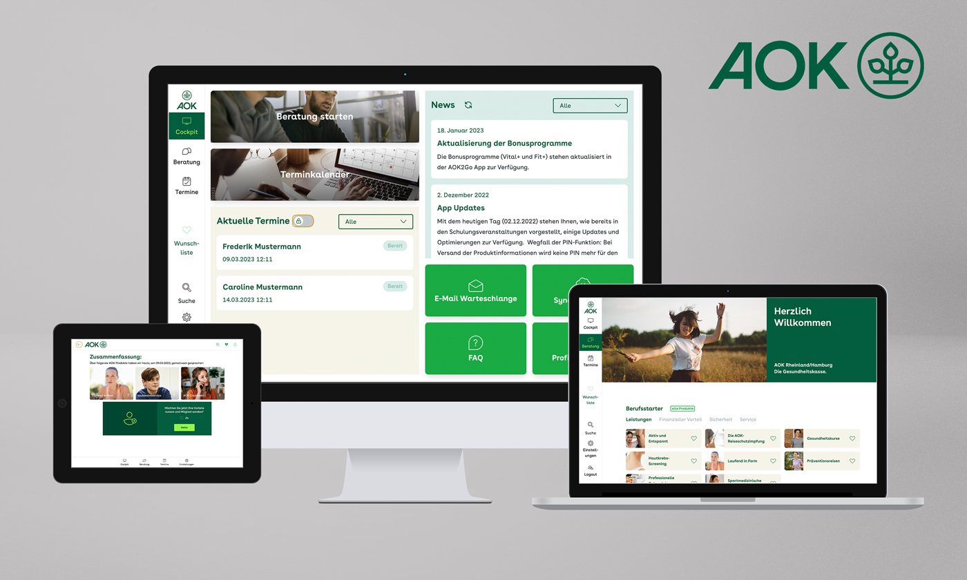 AOK2Go auf dem iPad im Beratungsgespräch